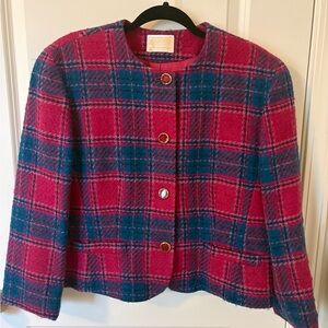 Vintage Pendleton virgin Wool Blazer Jacket 16 Maximalist Plaid old money preppy
